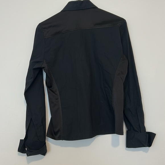 Valentina’s Women’s Italian Black Button Down Top, Large - Picture 8 of 12